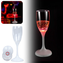 Red Glowing LED Champagne Flutes Plastic 5-Pack