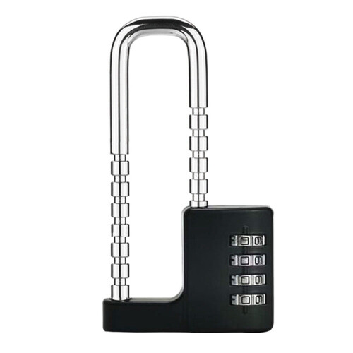 Long Shackle Digital Combination Padlock Zinc Alloy Black