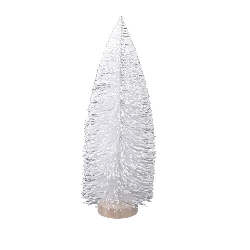 White Mini Bottle Brush Christmas Tree 9.84 Inch with