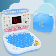 Mini Laptop Toy with LED Display Music Learning Games Blue