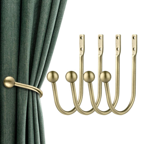 Curtain Holdbacks Wall Mounted Drapery Tiebacks Matte Black