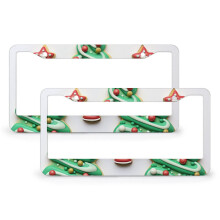 Christmas Tree Cookie License Plate Frame Aluminum 2 Pack
