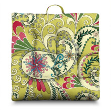Boho Meditation Cushion Paisley Square 22 x 22 inches