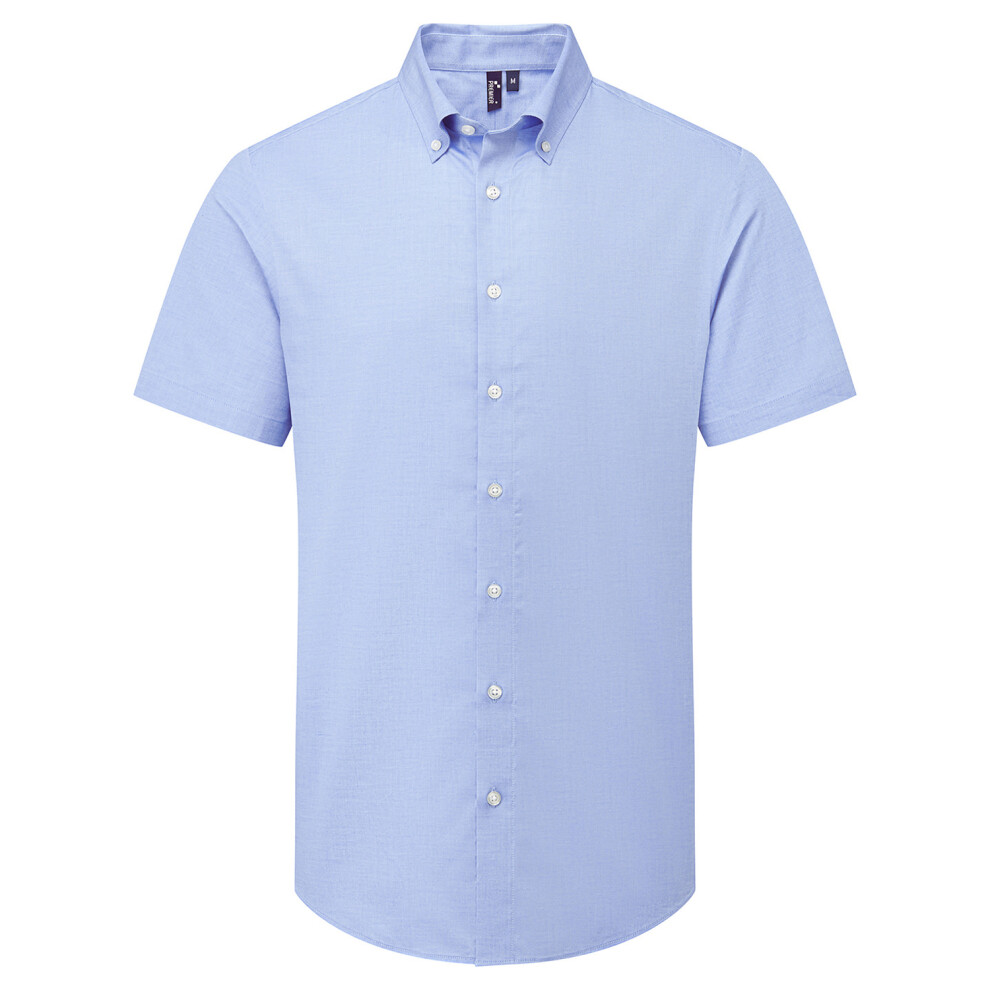 Premier (3Xl, Oxford Blue) Mens Supreme Oxford Short-Sleeved Formal Shirt