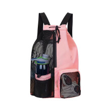 Swim Bag Mesh Drawstring Backpack with Wet Bag 1 Pack