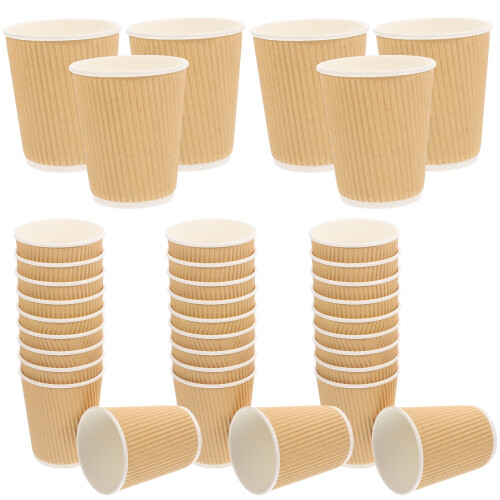 Yellow Paper Coffee Cups Ergonomic Design 6 oz