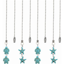 Starfish Ceiling Fan Pull Chains Synthetic Turquoise 12 Pcs