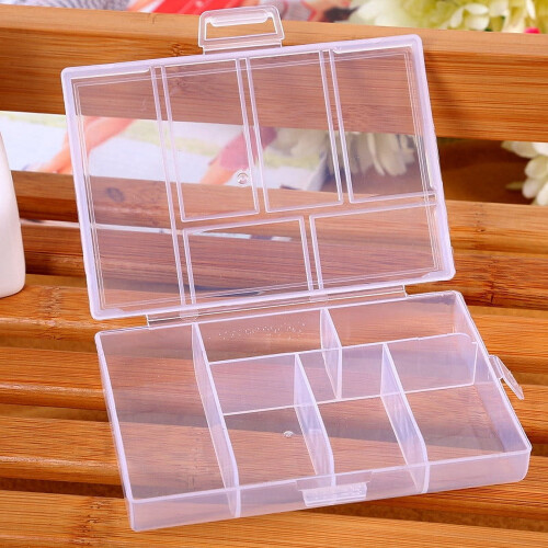 Plastic Storage Organizer with Adjustable Dividers 6-Grid