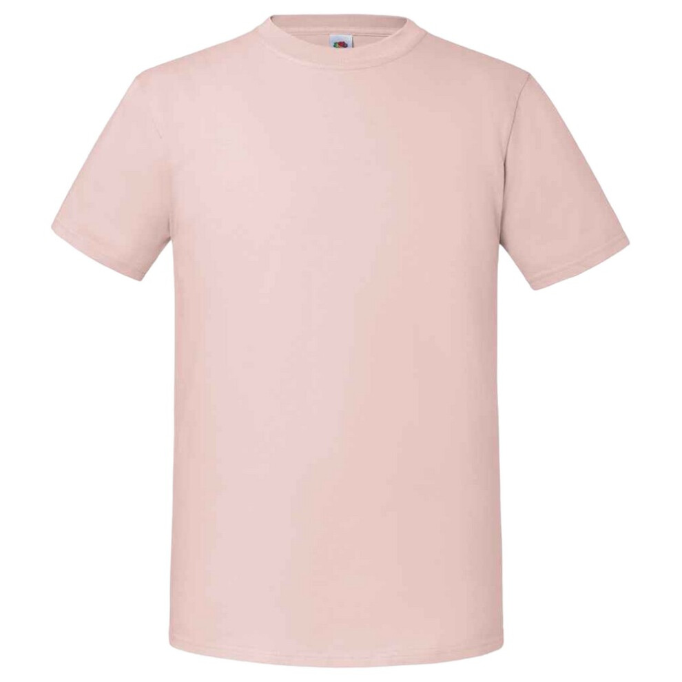 Fruit Of The Loom (L Uk, Powder Rose) Mens Iconic 195 Ringspun Premium Tshirt