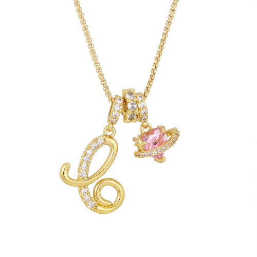 C Initial Pendant Necklace Gold Adjustable Snake Chain