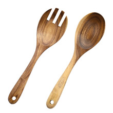 Wooden Salad Servers Set 2 Pieces Flatware for Home and