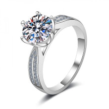 925 Sterling Silver Moissanite Ring 1ct 8 Hearts 8 Arrows