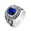 Stainless Steel Eagle Ring Blue CZ Vintage Punk Biker Size 1