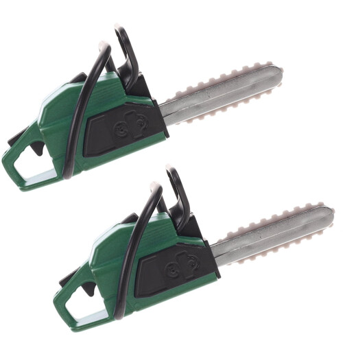 Mini Green PVC Chainsaw Toy Props for Kids 2-Pack