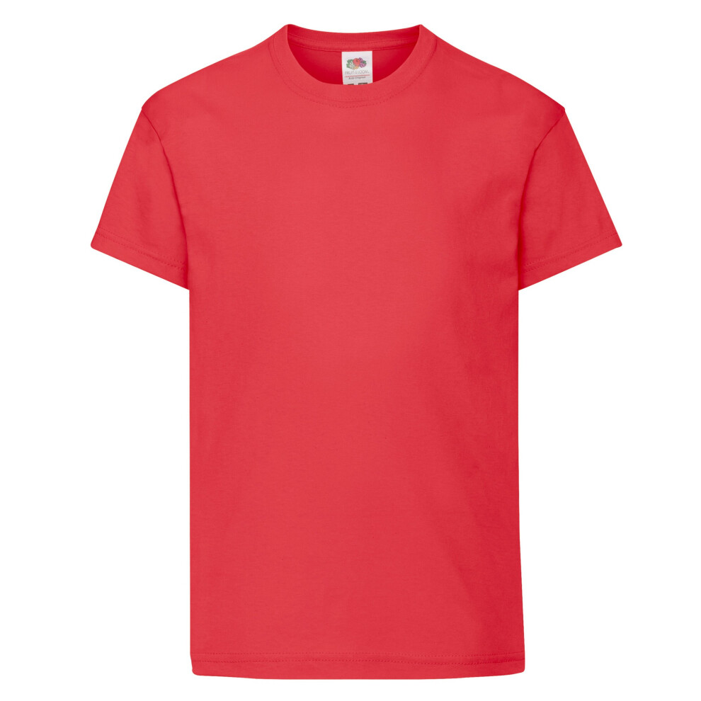 Fruit Of The Loom (12-13 Years, Red) Childrens/Kids Original T-Shirt