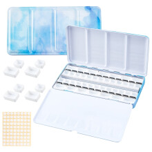 Watercolor Palette Tin with 42 Half Pans and 24 Full Pans