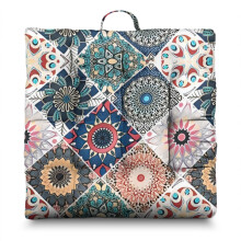 Square Meditation Pillow Boho Dutch Velvet 22 x 22 inches