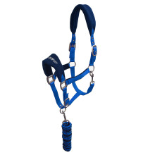 (Full, Royal Blue) Whitaker Club Horse Headcollar and Leadrope