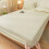 Solid Color King Size Bed Cover Beige 78x80in + 11.8in Drop 1