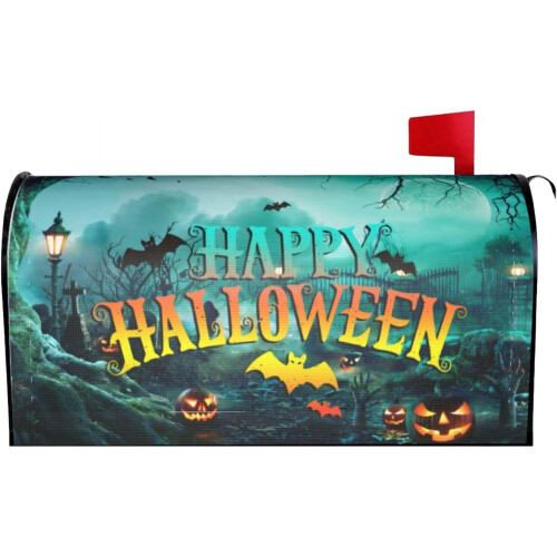 Halloween Mailbox Cover Pumpkin Graveyard 21 x 25.5 Inch