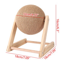 Natural Sisal Scratching Toy for Cats Solid Wood