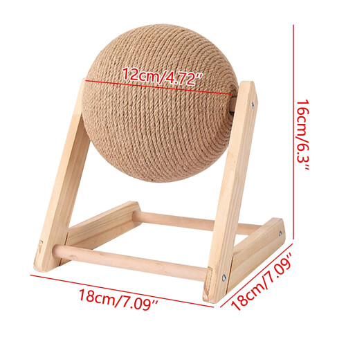 Natural Sisal Scratching Toy for Cats Solid Wood