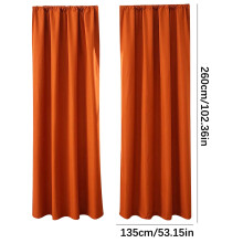 Light Blocking Blackout Curtains Set of 2 Orange 53x102 Inch