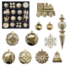 Christmas Decorations Gold Electroplated Plastic Balls 60