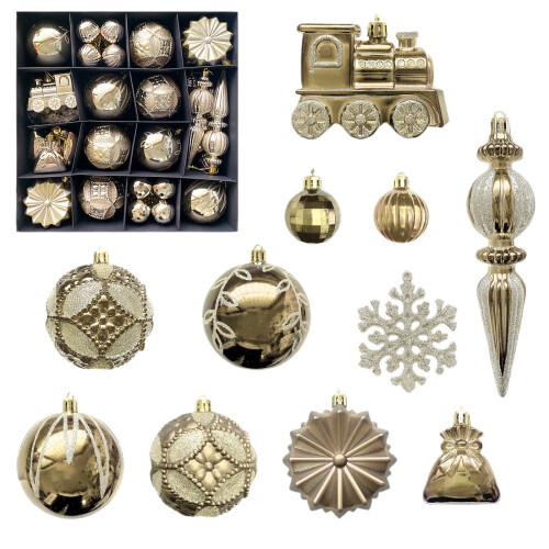 Christmas Decorations Gold Electroplated Plastic Balls 60