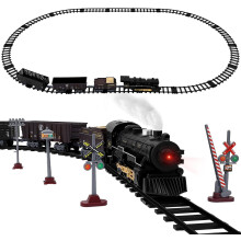 Metal Alloy Electric Train Set with Steam Locomotive and