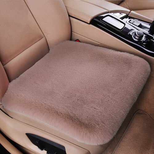 Driver Seat Cushion Winter Plush Warm Thickened 17.7x17.7