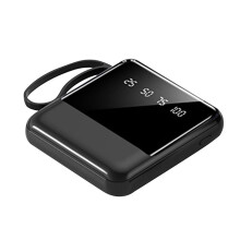 Power Bank 10000mAh with Built-in Cables LED Flashlight
