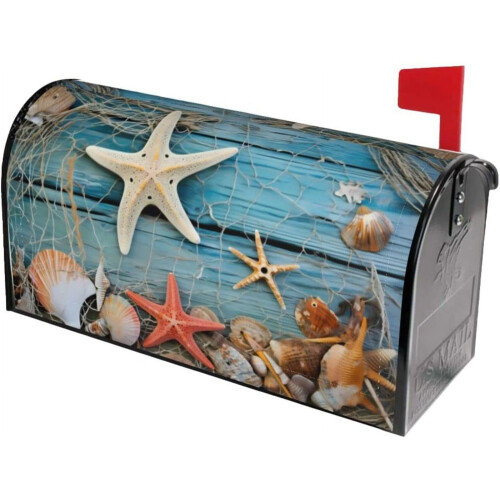 Seashell Beach Starfish Mailbox Cover Magnetic 21x18 in
