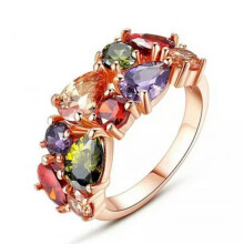 Rose Gold Plated Heart Cubic Zirconia Ring Size 6-10