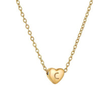 Initial Pendant Necklace 18K Gold Plated Heart Letter A-Z