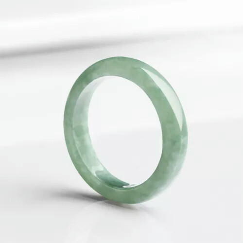 Natural Jadeite Jade Ring Green Beads Size 6-11