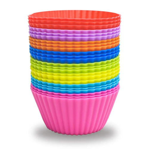 Mini Silicone Cupcake Liners Reusable 24-Pack