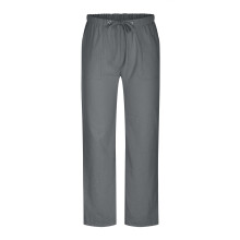 Men's Joggers Cotton-Linen Blend Dark Gray Elastic Waist