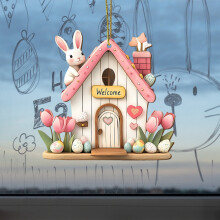 Easter Pendant Flat House Chocolate Mug Decor Charm