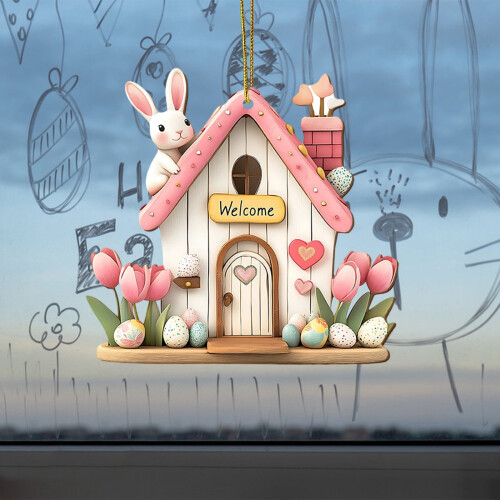 Easter Pendant Flat House Chocolate Mug Decor Charm