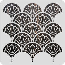 Plastic Art Deco Stencil Geometric Floral Pattern 30x30cm