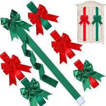 Christmas Door Bow Green 7.5 Inch Stitched Fabric