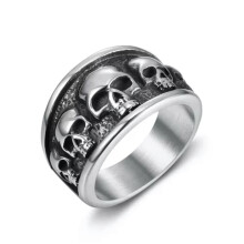 Skull Head Ring Stainless Steel Vintage Punk Style Size 5-16