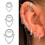 Chain Dangle Hoop Huggie Earrings 1.2mm x 8mm Silver 1