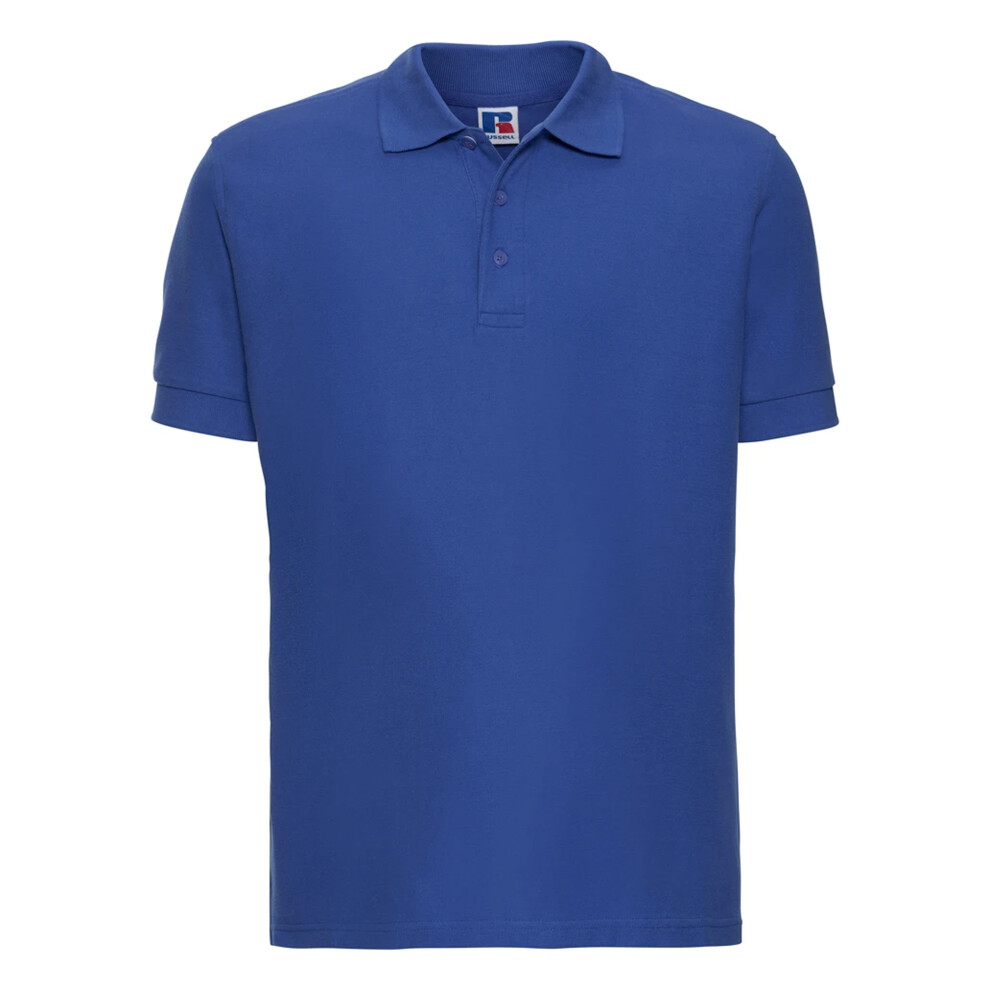 Russell (L, Bright Royal Blue) Mens Ultimate Classic Cotton Polo Shirt