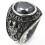 Texas 1876 University Ring Stainless Steel Black Agate 1