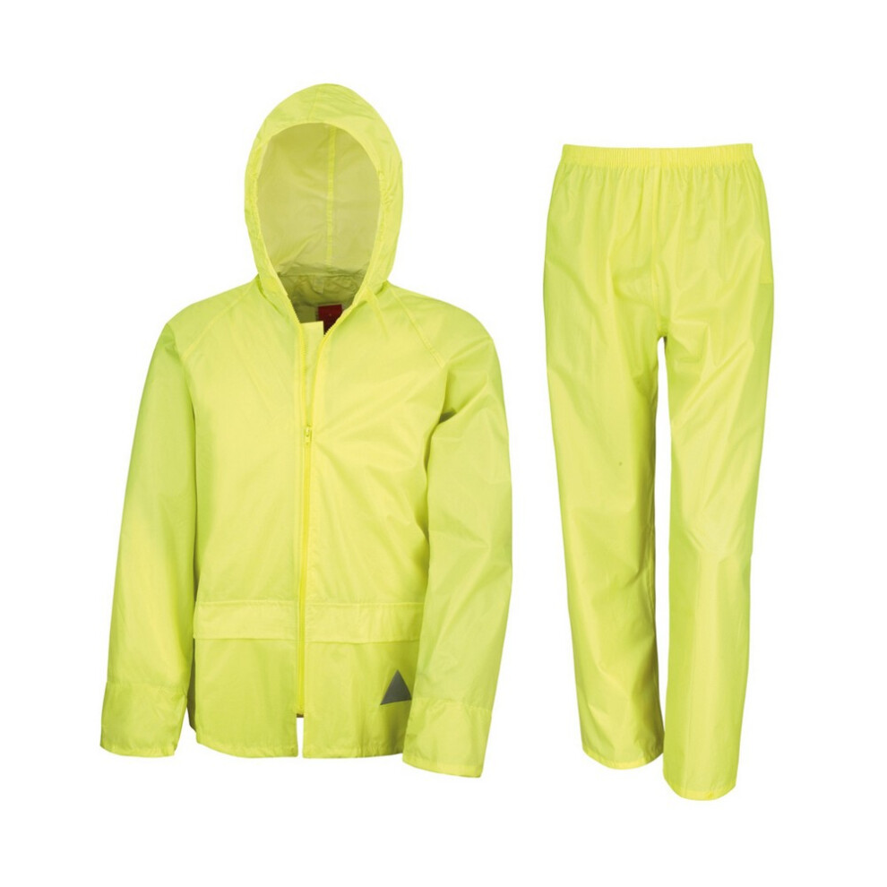 Result (L, Neon Yellow) Unisex Adult Waterproof Jacket And Trousers Set