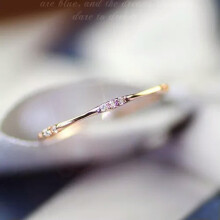 Rose Gold Women's Ring with 9 Small Diamonds