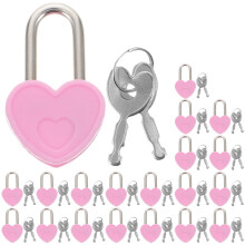 Mini Heart Padlock with Key 20 Sets