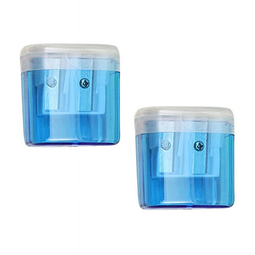 Manual Pencil Sharpener with Lid Double Holes Bulk Pack